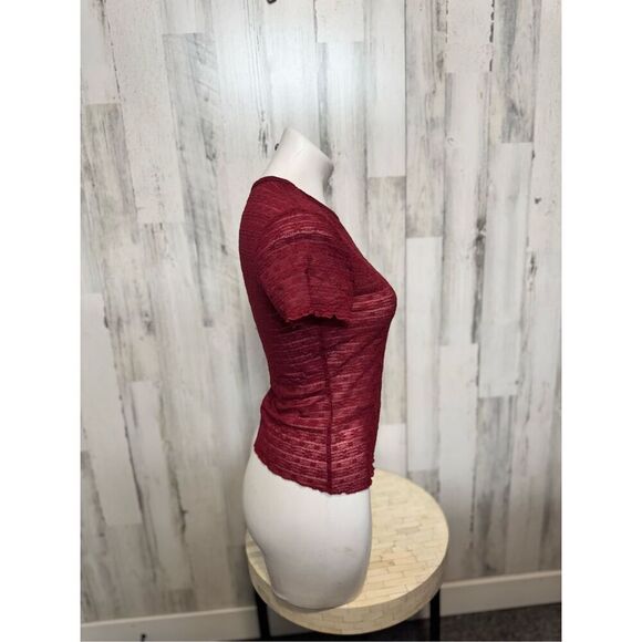 NOBO red mesh blouse size medium - Picture 7 of 8
